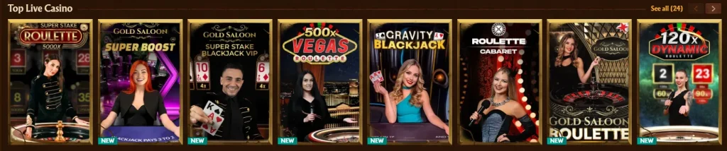 živá kasinová hry amunra